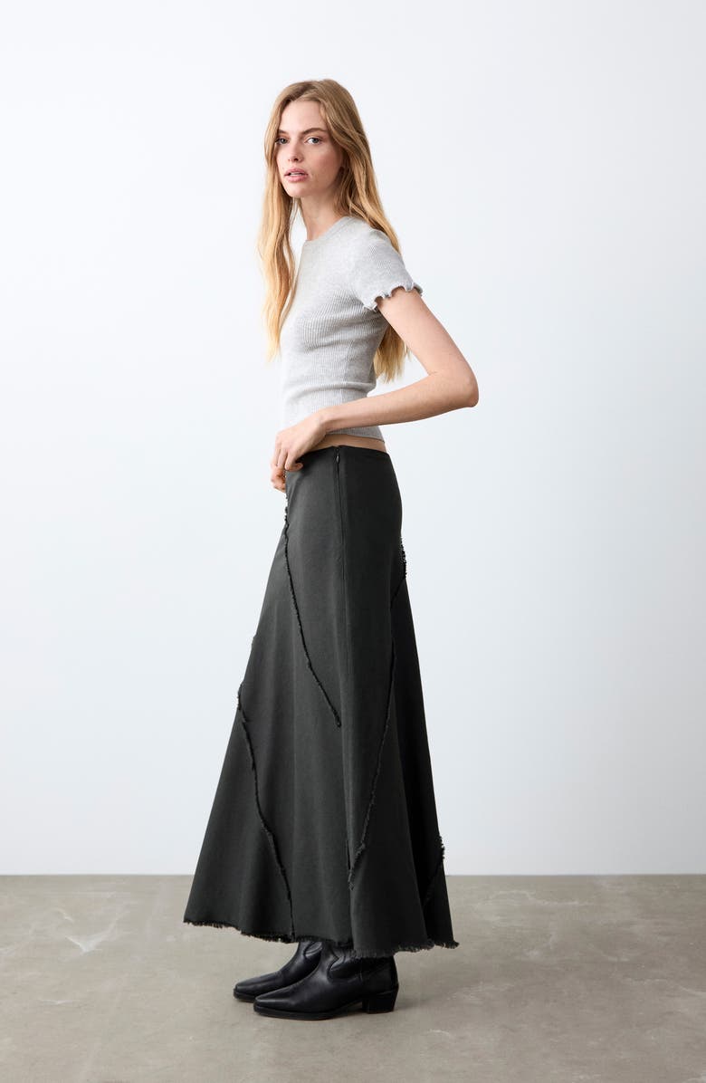 MANGO TEEN Fray Detail Maxi Skirt, Alternate, color, 