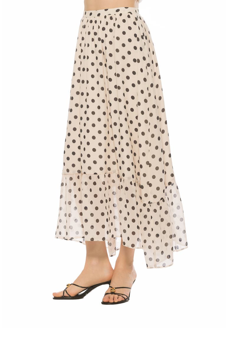 Ella Floral Maxi Skirt, Alternate, color, IVORY POLKA