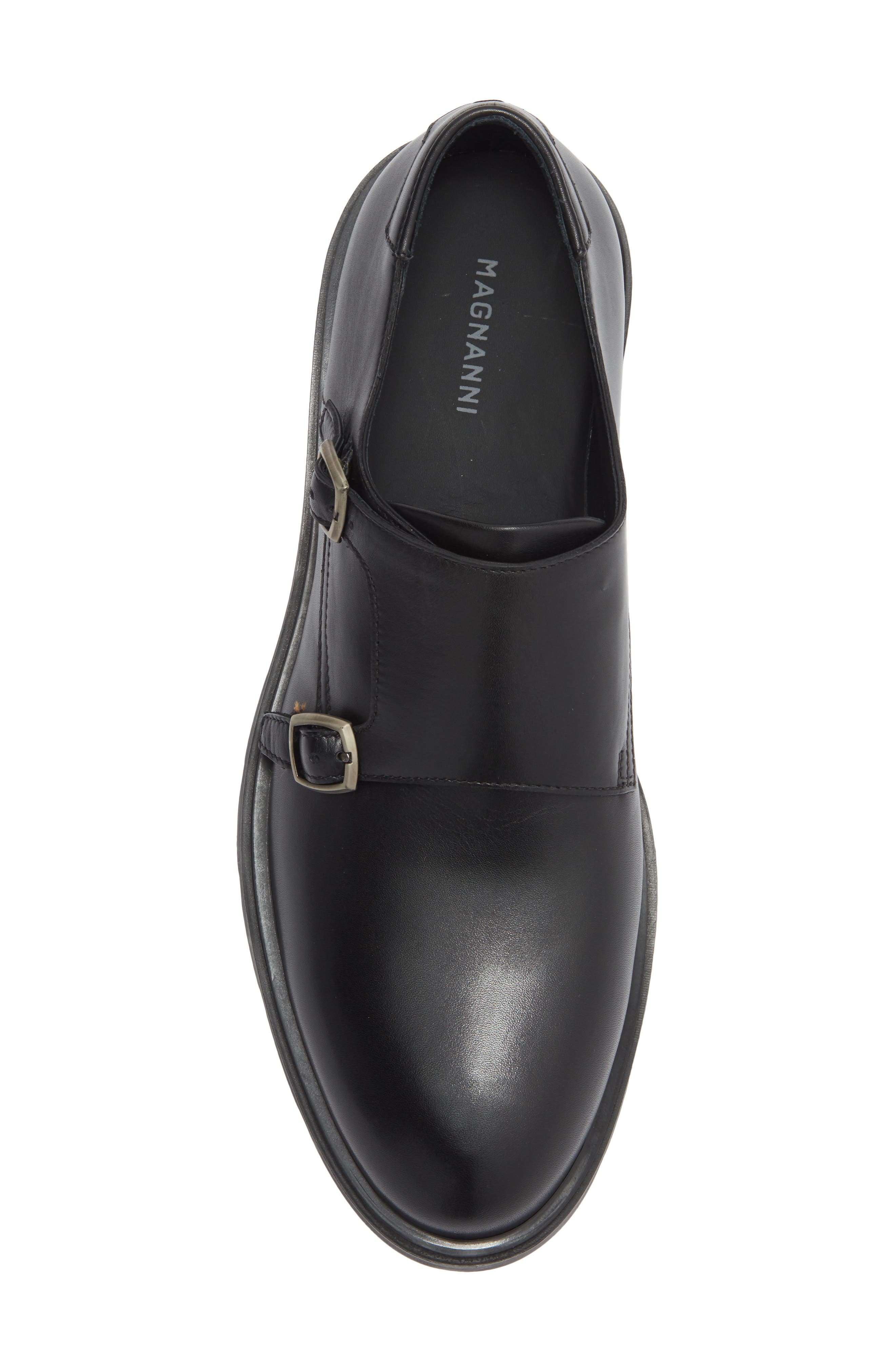 Magnanni Montreal Double Monk Strap Shoe, Alternate, color, Black
