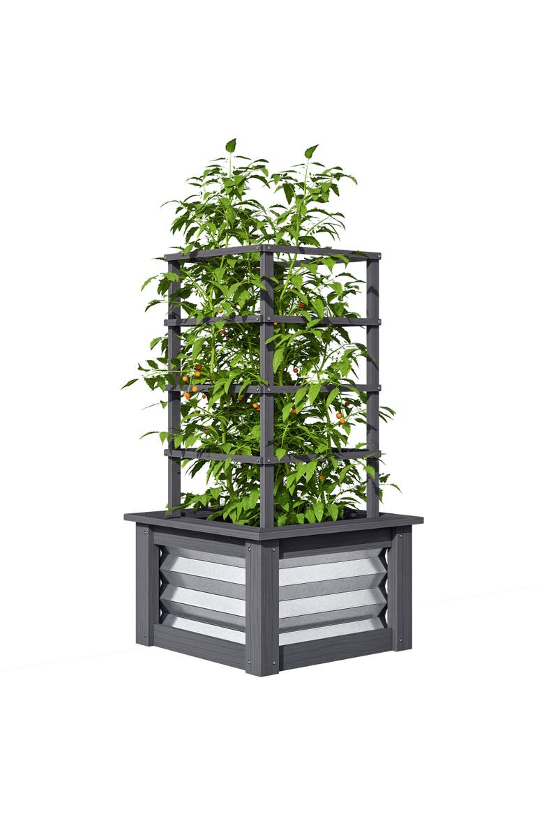 Raised with Steel Sides, Raised Garden Bed, Main, color, Gray