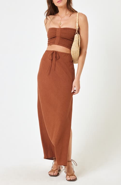 L*space Lspace Summer Feels Drawstring Waist Skirt In Brown
