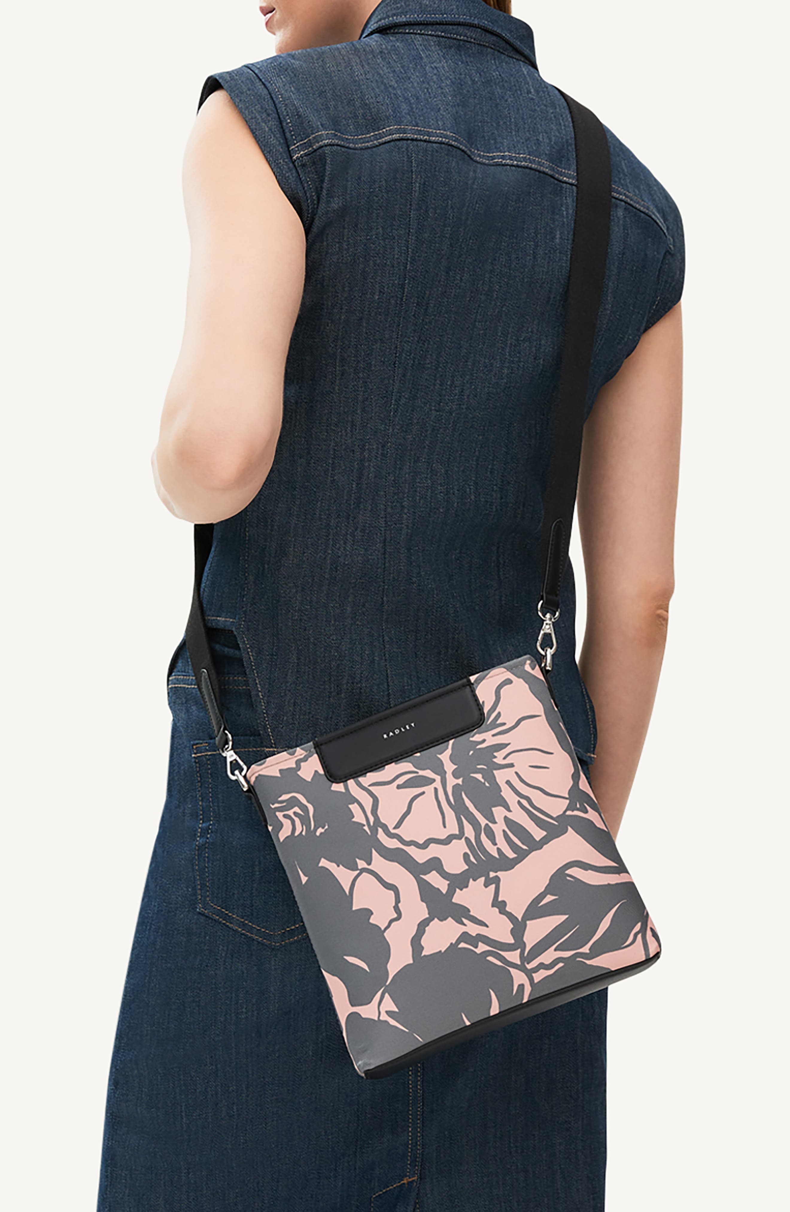 Radley Southwell Gardens Floral Small Crossbody Bag, Alternate, color, Black