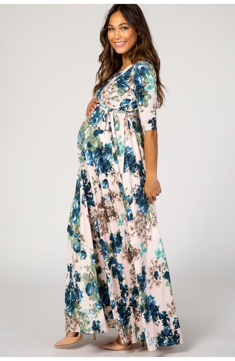 PinkBlush Floral Sash Tie Dress, Alternate, color, Light Pink