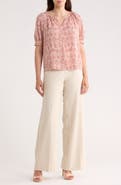 NORDSTROM RACK Gathered Neck Puff Sleeve Top