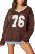 EDIKTED 76 Oversize V-Neck Sweatshirt