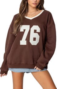 EDIKTED 76 Oversize V-Neck Sweatshirt