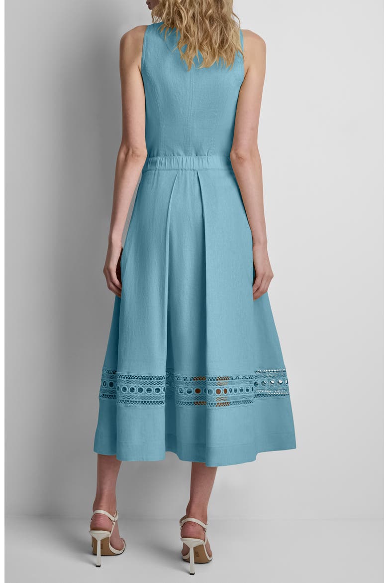 Linen Blend Sleeveless Zip Front Top, Alternate, color, CAMEO BLUE