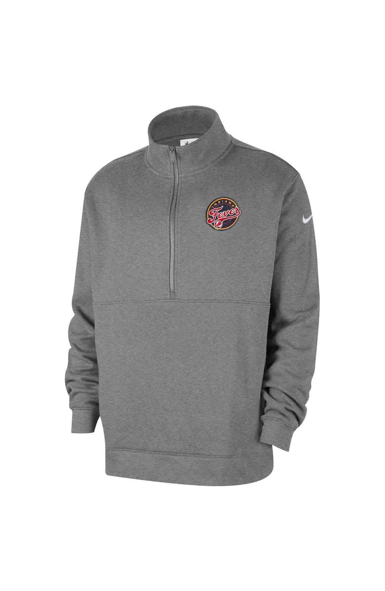 Nike Men's Nike Heather Gray Indiana Fever React Club Half-Zip Pullover, Alternate, color, Heather Gray