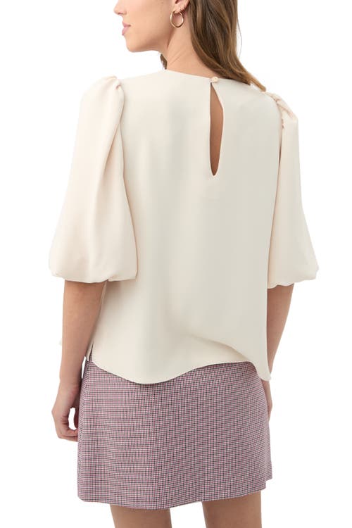 Trina Turk Magnolia Puff Sleeve Top In Neutral