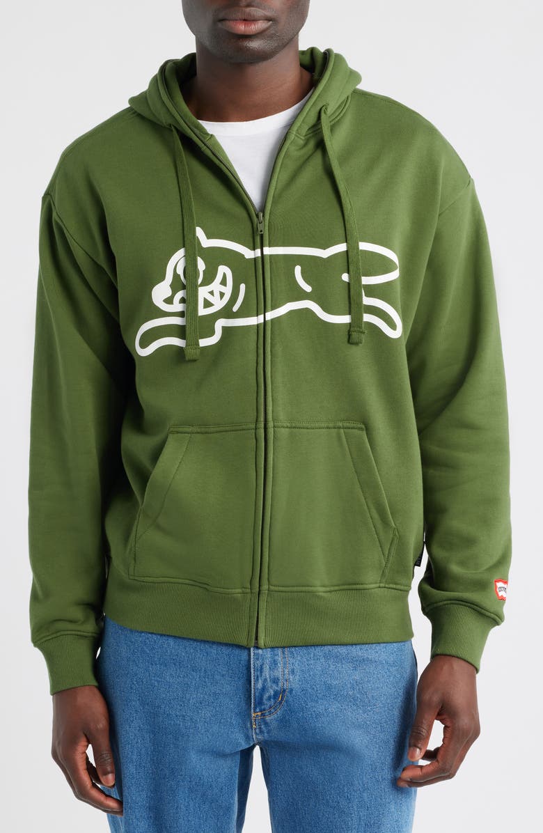 ICECREAM Zippy Graphic Zip Hoodie, Alternate, color, Bronze Green