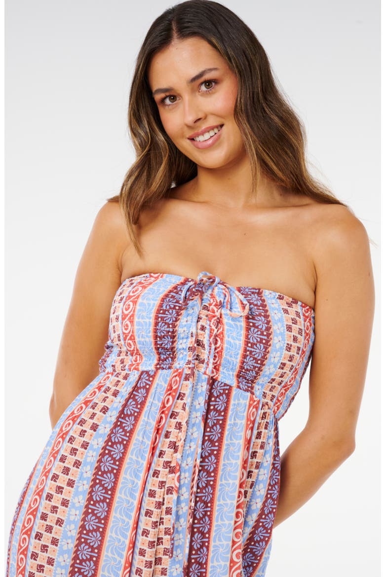 Ventura Smocked Strapless Wide Leg Jumpsuit, Alternate, color, BLUE MULTI