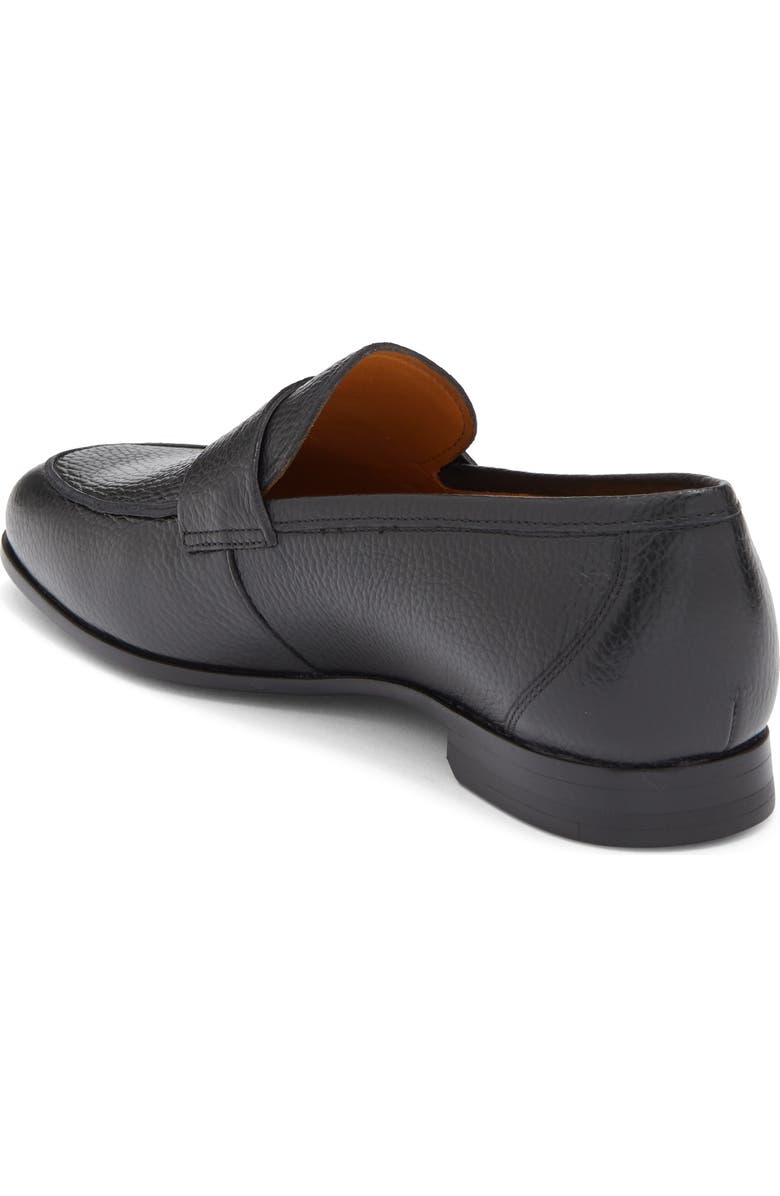 Magnanni Tavarez Apron Toe Penny Loafer, Alternate, color, Black Pebble