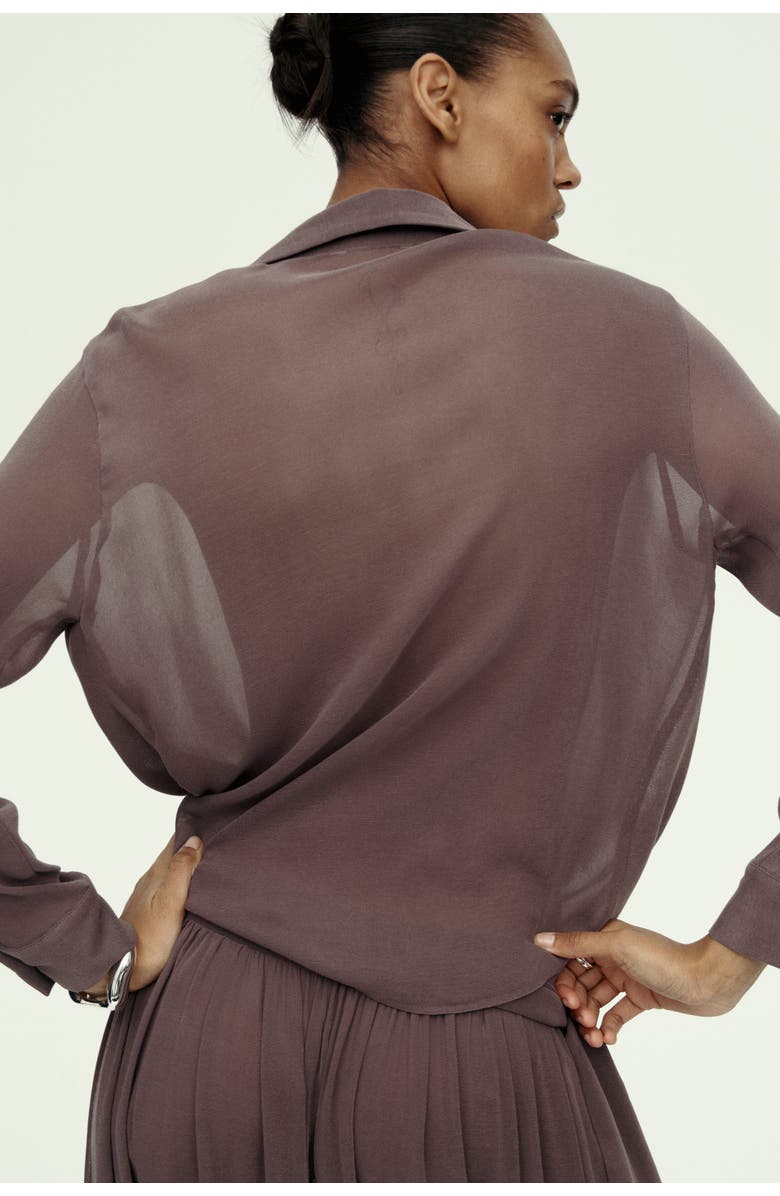 H&M Wrap blouse, Alternate, color, Dark Mauve