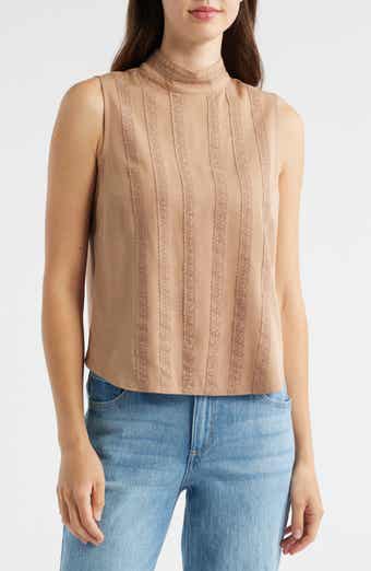 Sleeveless Mock Neck Shell