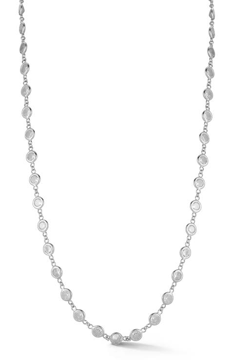 Cubic Zirconia Station Choker Necklace