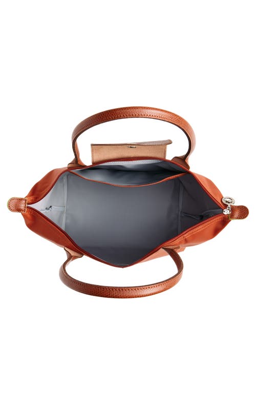 Longchamp Medium Le Pliage Green Recycled Canvas Shoulder Tote Bag In Brown