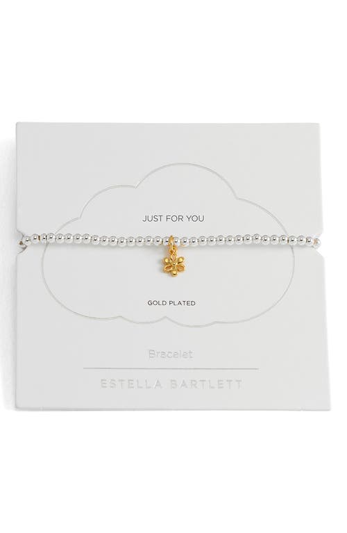 Estella Bartlett Sienna Flower Beaded Stretch Bracelet In Gold