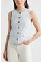  Ivory- Blue Jane Stripe