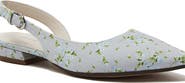 Lands' End Floral Linen Slingback Low Heels