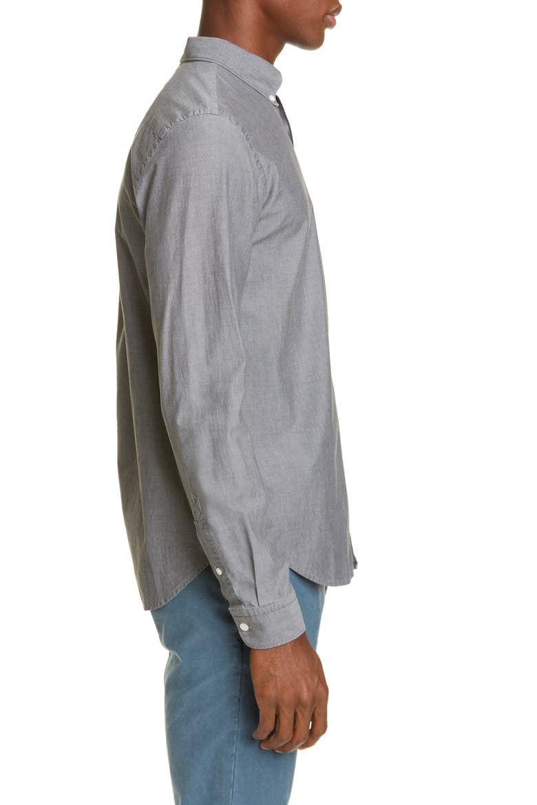 Chambray Button-Down Shirt, Alternate, color, CEMENT