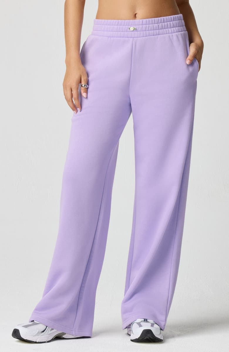 Florence by Mills Rosette Wide Leg Sweatpants, Main, color, Millie Lavender