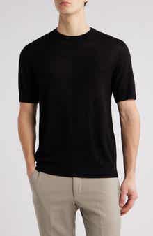 Emporio Armani Textured Dot Short Sleeve Crewneck Sweater