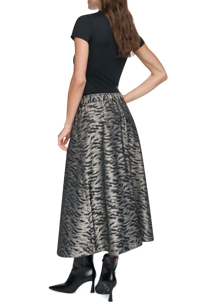 Front Zip Jacquard Midi Skirt, Alternate, color, PUTTY