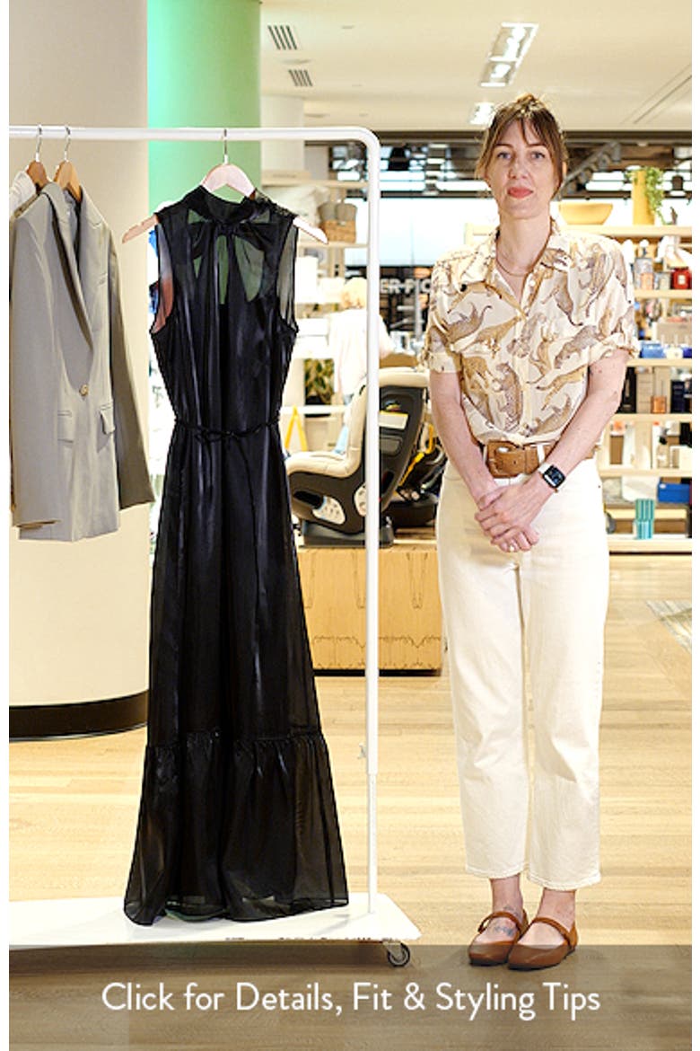 Tie Neck Organza Maxi Dress video