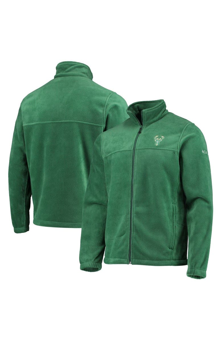 Columbia Men's Columbia Milwaukee Bucks Hunter Green Flanker Full-Zip Jacket, Main, color, Hunter Green