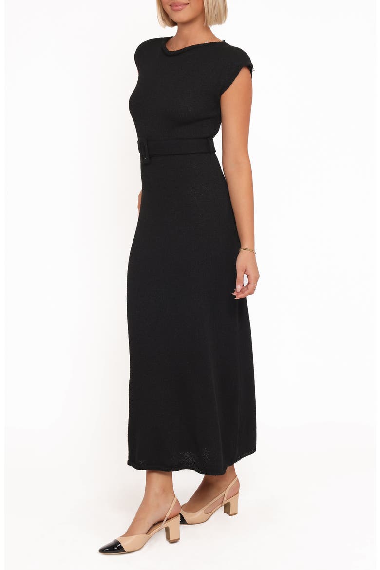 Alberta Belted Knit Dress, Alternate, color, BLACK