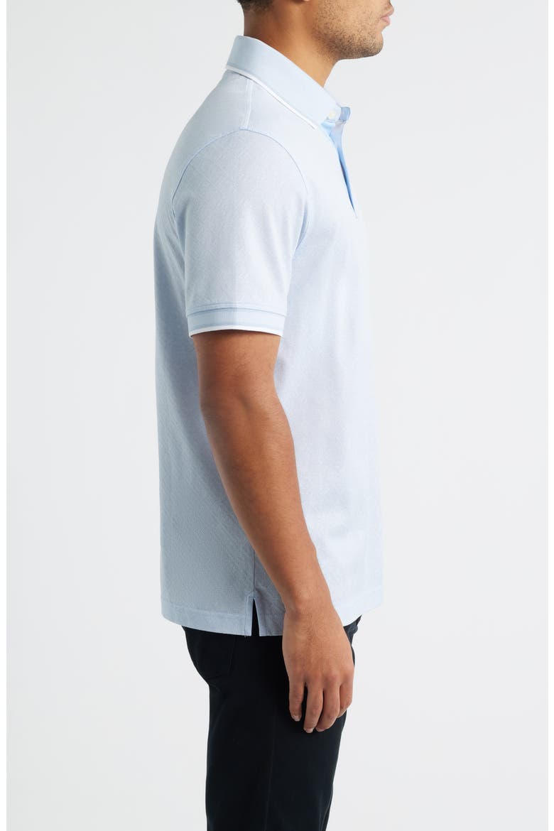 Diamond Piqué Cotton Polo, Alternate, color, ICE