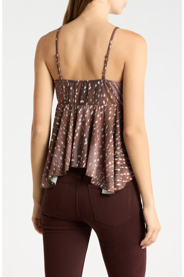 Plunge Neck Sharkbite Hem Camisole, Alternate, color, CHESTNUT BROWN