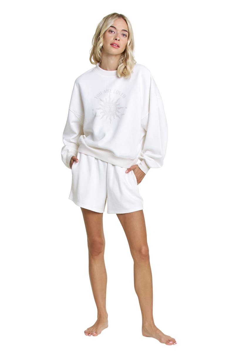 Honeydew No Plans French Terry Shorts, Alternate, color, Ivory