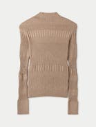 GOBI Mongolian Cashmere High-neck Ribbed Cotton Silk Cashmere Blend Sweater