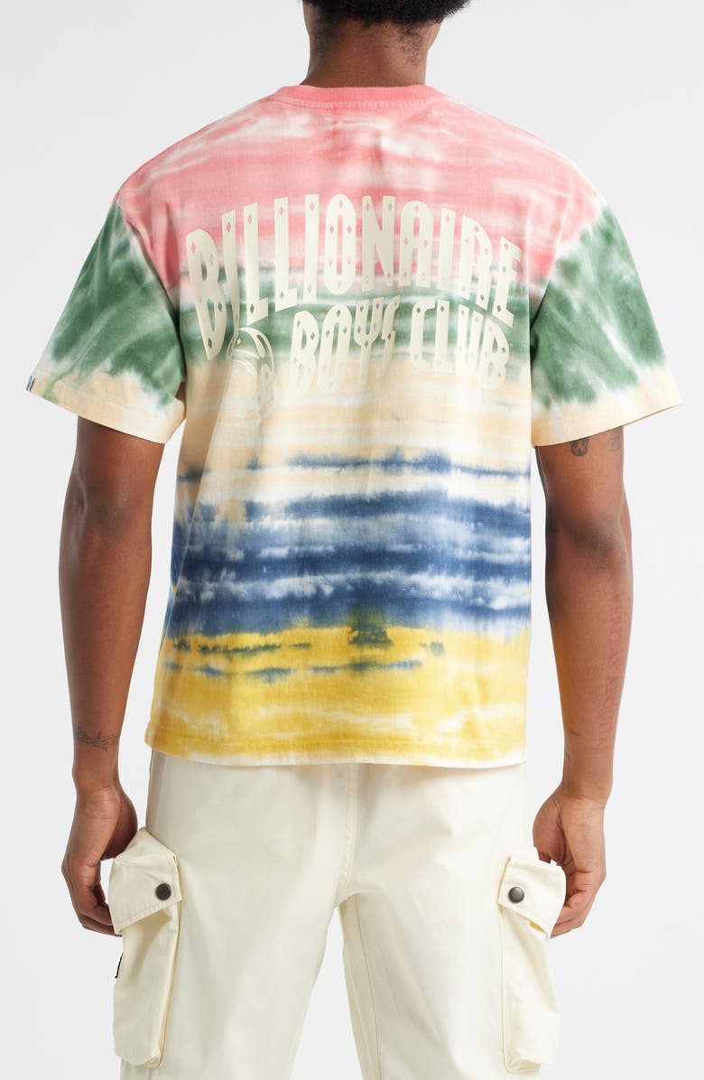 Billionaire Boys Club Island Tie Dye Stripe Graphic T-Shirt, Alternate, color, Pink Multi