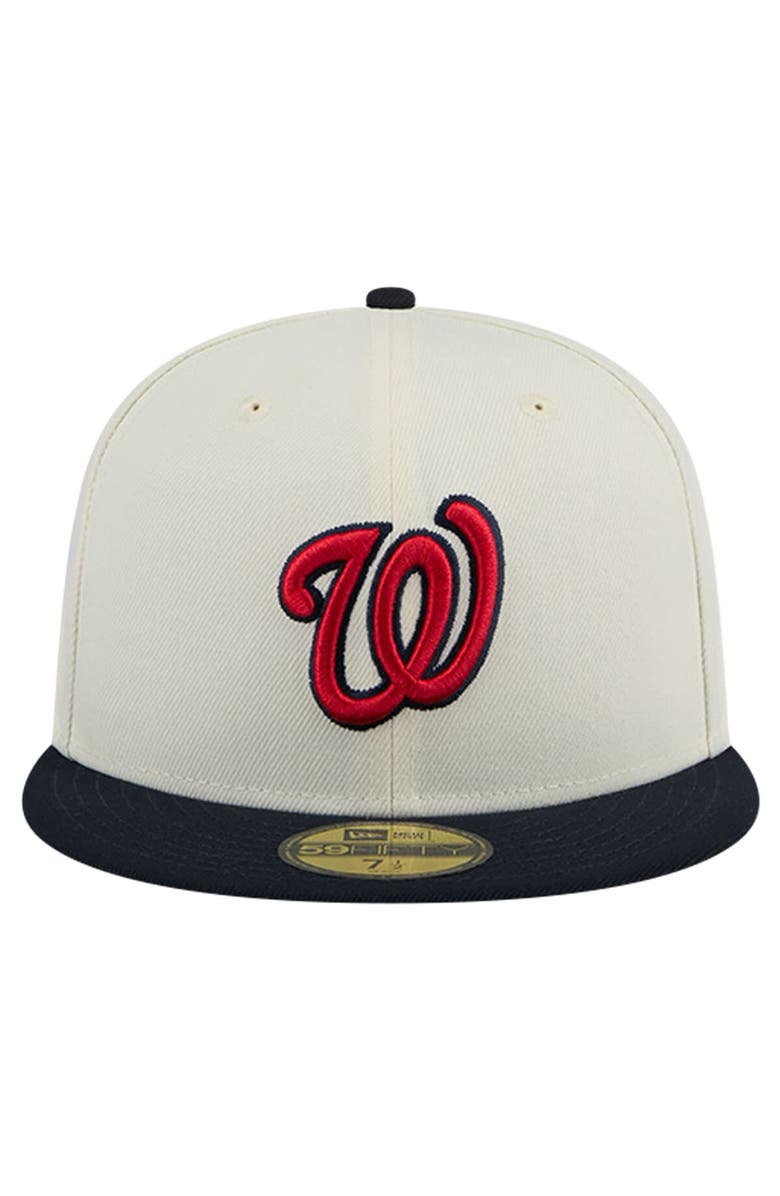 New Era Men's New Era White Washington Nationals Evergreen Chrome 59FIFTY Fitted Hat, Alternate, color,