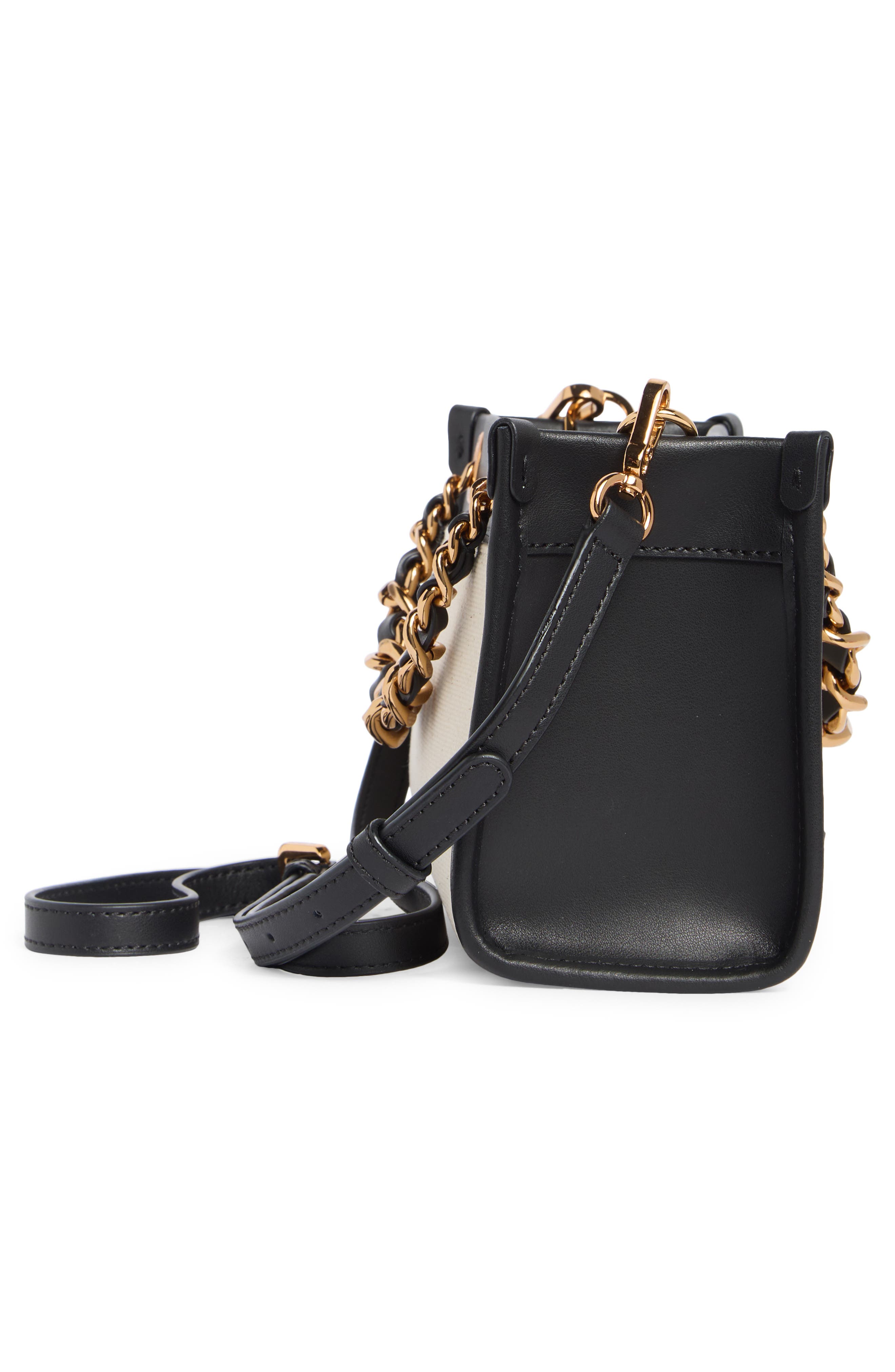 KARL LAGERFELD PARIS Savoie Square Top Handle Satchel, Alternate, color, Natural/ Black