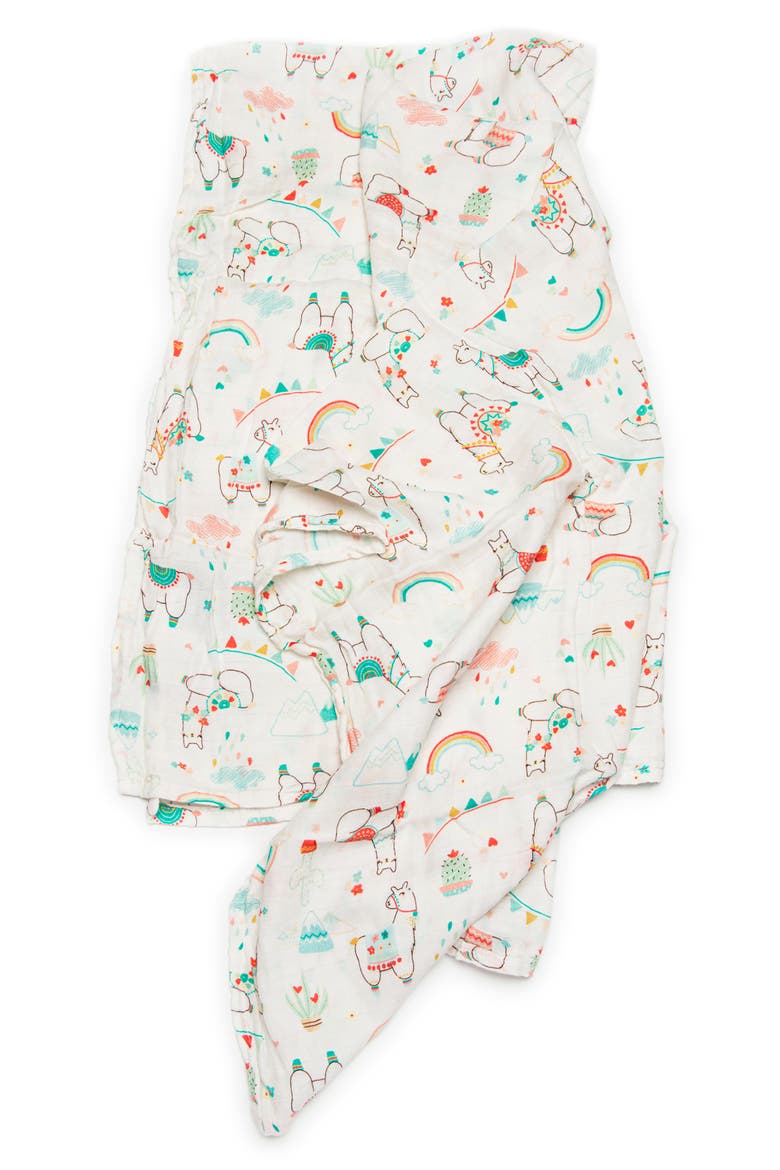 Llama Deluxe Muslin Swaddle Blanket, Main, color, LLAMA