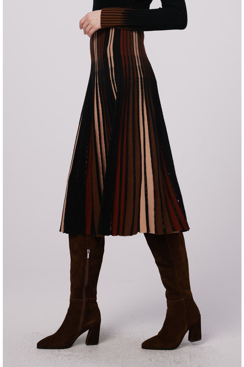 Tribeca Sweater Skirt, Alternate, color, KNITSUNPLEATSCAMEL/BROWN