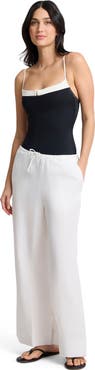 Onia Air Linen Drawstring Wide Leg Pant
