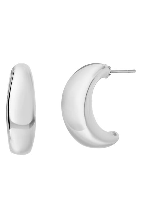 Bony Levy Chunky Half Hoop Earrings in 14K White Gold 