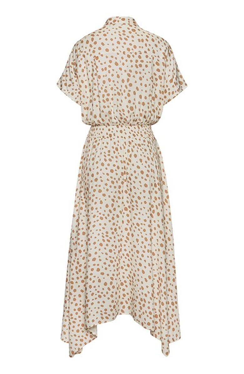 LASCANA Women's Printed Shirt Collar Dress, Alternate, color, Ivory & Taupe