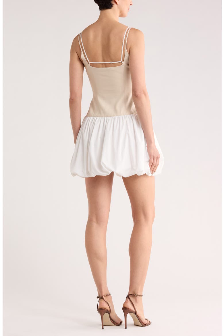 Fifi Bubble Hem Minidress, Alternate, color, SAND MULTI