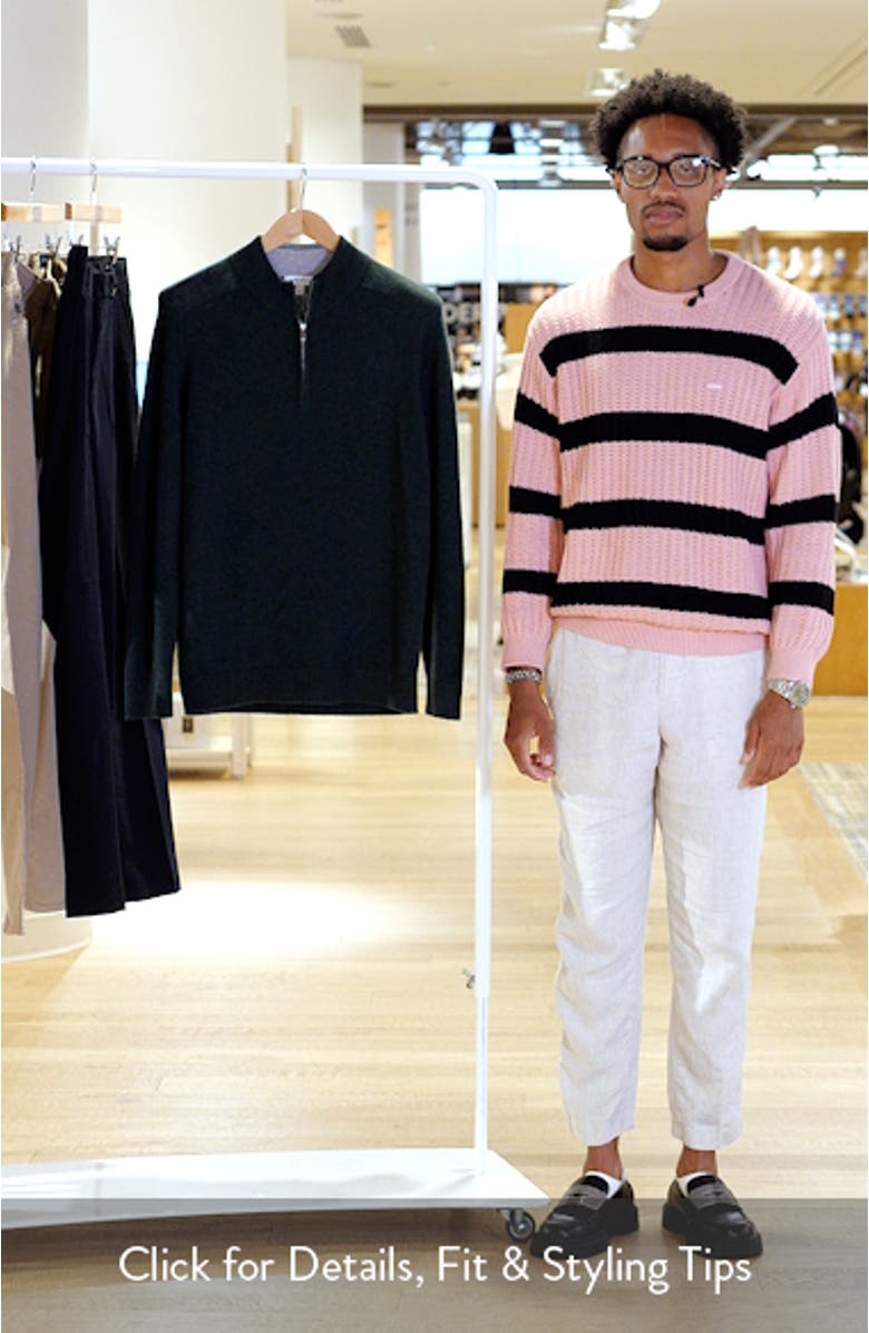 Crescent Wool Blend Quarter Zip Sweater, sales video thumbnail