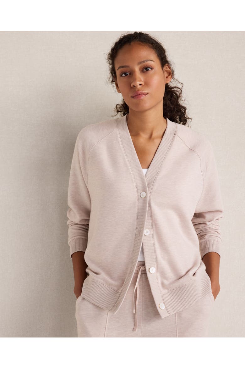 Fleece Cardigan, Main, color, Morganite Hthr