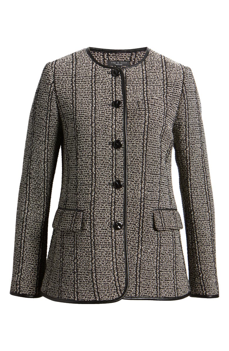 rag & bone Barlet Cotton Tweed Jacket, Alternate, color, Blackmult
