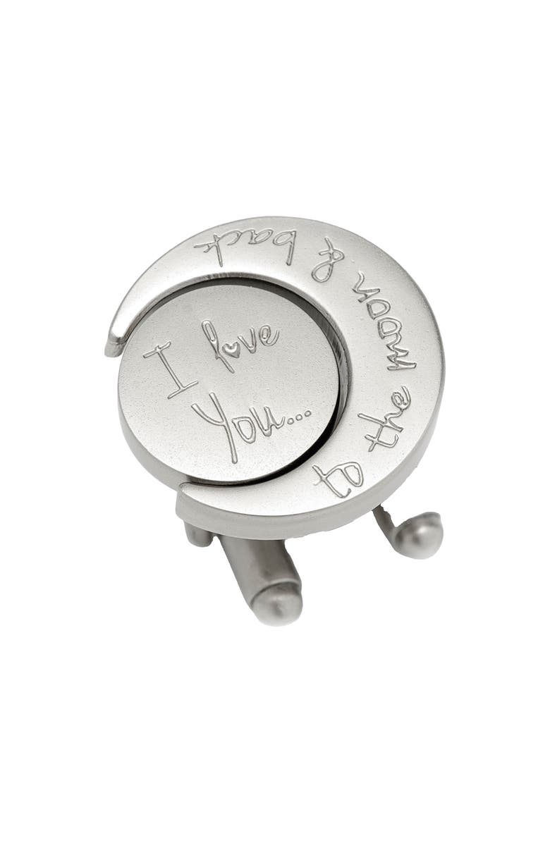 Cufflinks, Inc. Love You to the Moon & Back Cuff Links, Main, color, Silver