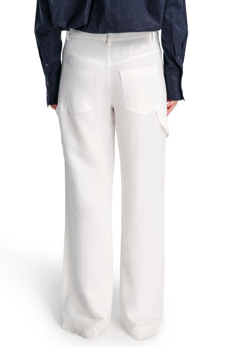 TWP Chrystie Street Wide Leg Linen Blend Utility Pants, Alternate, color, White