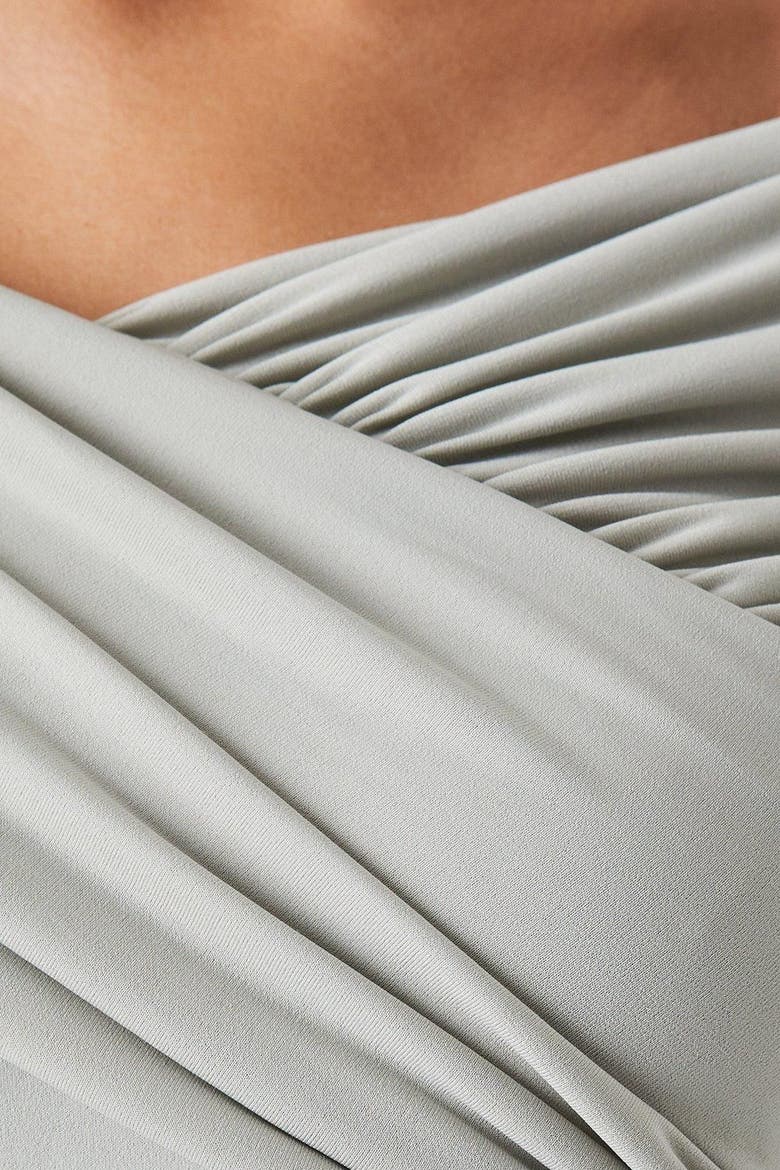 Bardot Ruched Jersey Bridesmaid Dress, Alternate, color, Sage