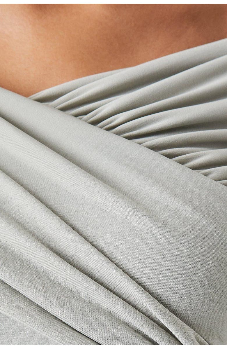 Coast Bardot Ruched Jersey Bridesmaid Dress, Alternate, color, Sage